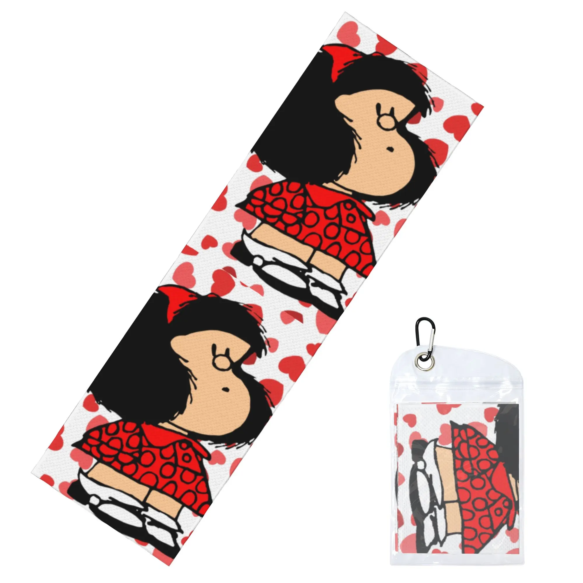 Cold Exercise Towel Mafalda Power with a Surprised Face Beach Sports Yoga Camping Towel Refreshing Sports Scarf Face Towels