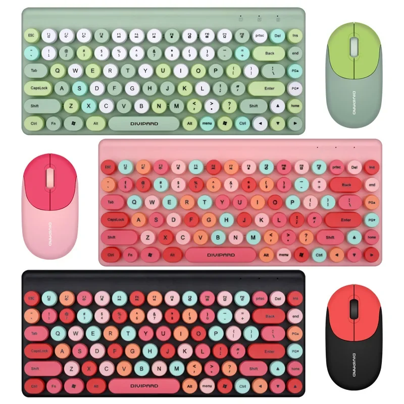 Wireless Keyboard And Mouse Set Student Office Supplies Simple Small Fresh Office Fashion Feel Comfortable Computer Accessories