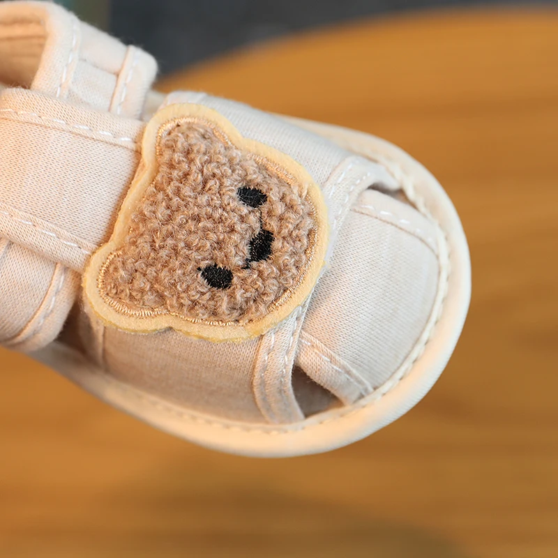 VALEN SINA صنادل مريحة بنعل ناعم على شكل دب لطيف للرضع والأطفال الصغار أحذية باوتو المضادة للركلة من الخطوة الأولى 0 إلى 18 شهرًا #2