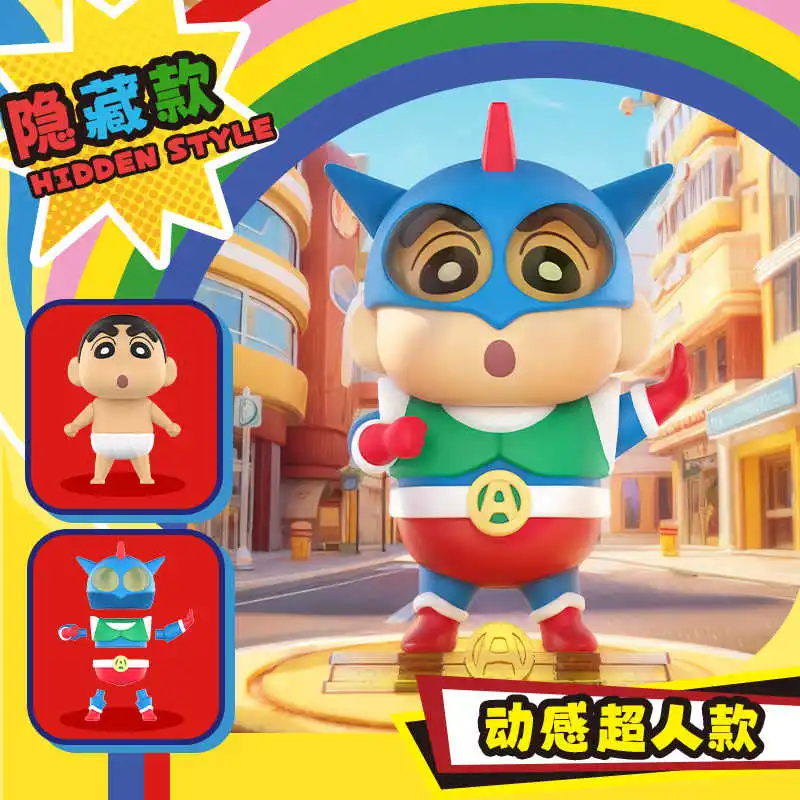 Originele Crayon Shin chan Blind Box Crayon Shin-chan Rubberen pop Play Party Vinyl Hanger Doll Series Kinderen Kerstcadeau
