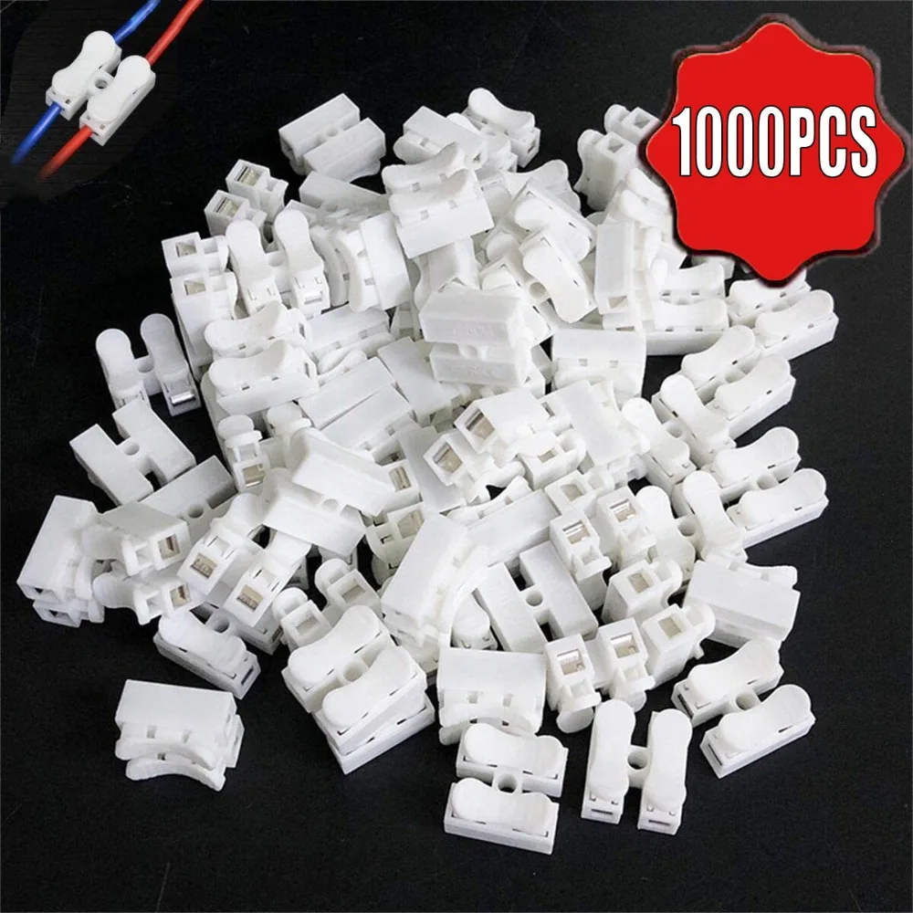 

Spring Quick Connectors 100-1000PCS/lot CH-2 220V Electrical Crimp Terminals Block Splice Cable Clamp Fit LED Strip Light