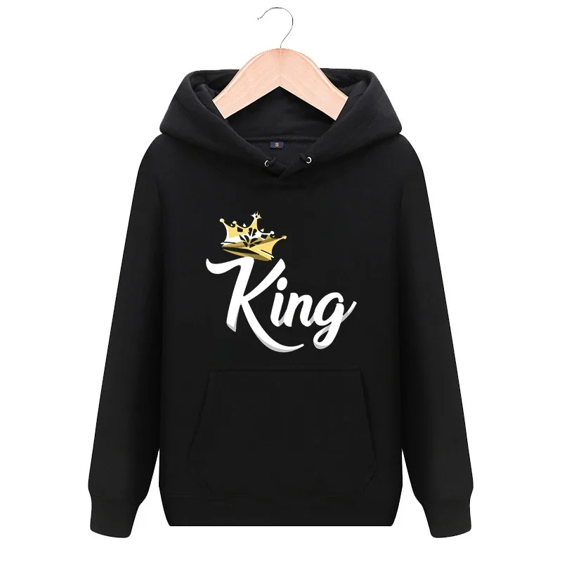 King and Queen Hoodies 2024 Men Women Unisex Hooded Sweatshirts Casual Tops Lover Streetwear Male Clothing