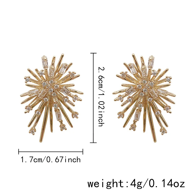 Funkelnde Schneeflocken-Ohrringe für Damen, glänzender Zirkon, Imitationsperle, Feuerwerk, exquisite Ohrringe, Weihnachts- und Neujahrsparty-Schmuck – Detail 7
