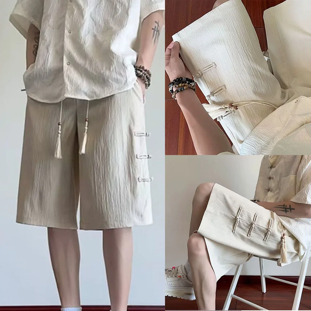 Summer Daily Wear Casual Outdoor Activities Loose Summer Shorts Straight Leg Shorts Clothing 55 Cotton 45 Spandex