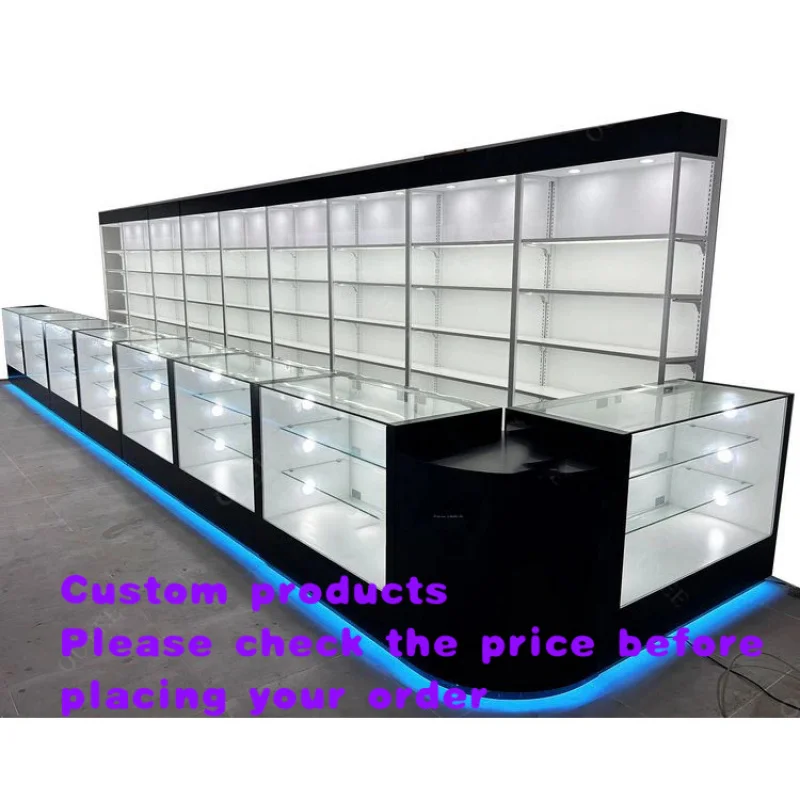 custom.Retail Dispensary Fixture Design Showcase Counter Top Display Glass Display Fixture Smoke Shop Furnitu