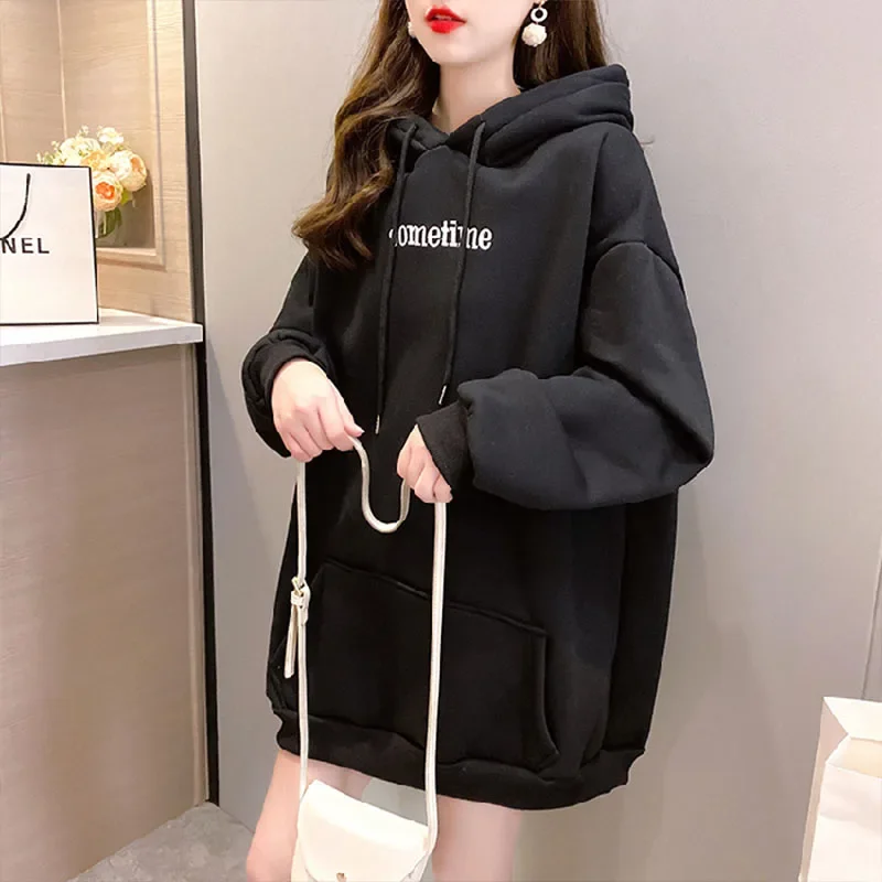 Women Hoodies With Rabbit Ear Autumn Winter Fleece Thicken Warm Ladies Harajuku Sweatshirts Female Hooded Pullovers Casual Tops