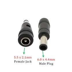 2/5Pcs DC Power Converter 5.5 x 2.1mm Female Jack to 6.0 x 4.4mm Male Plug Laptop Charging Socket Conversion Head Connector