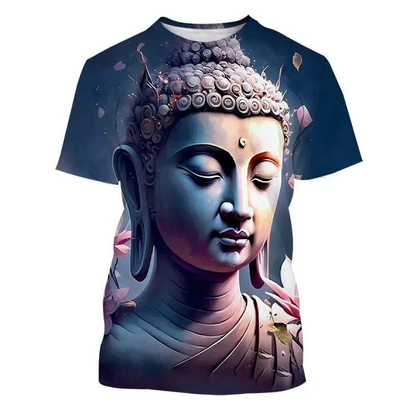 Summer Fashion Casual Shakya Muni Graphic T-shirt For Men New Trend 3D Printed Round Neck Tees Short Sleeve Tops