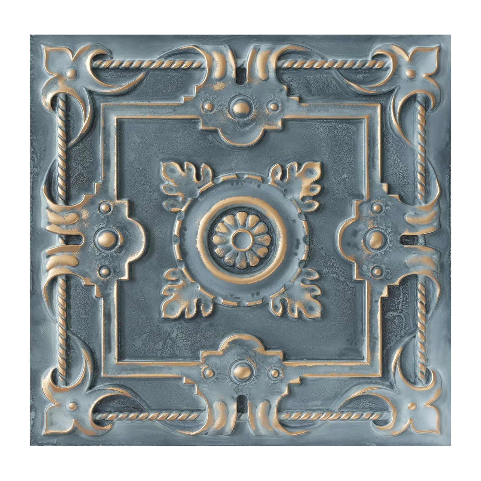 

Decorative Tin Ceiling Tile Embossed Interior Ceiling Panel for Cafe Club Salon PL29 Smoked gold 10pcs