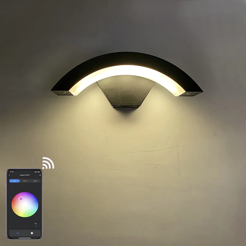 

New Head Arc LED Atmosphere Wall Light Doodle App Dimmable Bedside Lamp Gate Garden Corridor Lamp Support APP RGB Decor Lighting