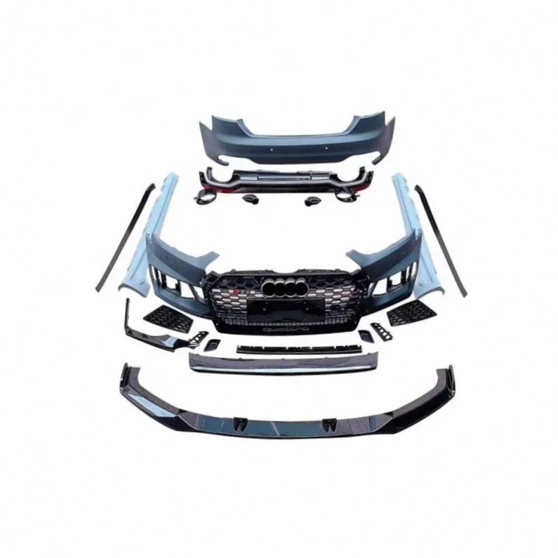 

Car Front Bumper Grille Front Lip Rear Bumper Rear Diffuser Rear Tailpipe For Audis A5 2017-2019 Upgrade to RS5 Style Body Kit