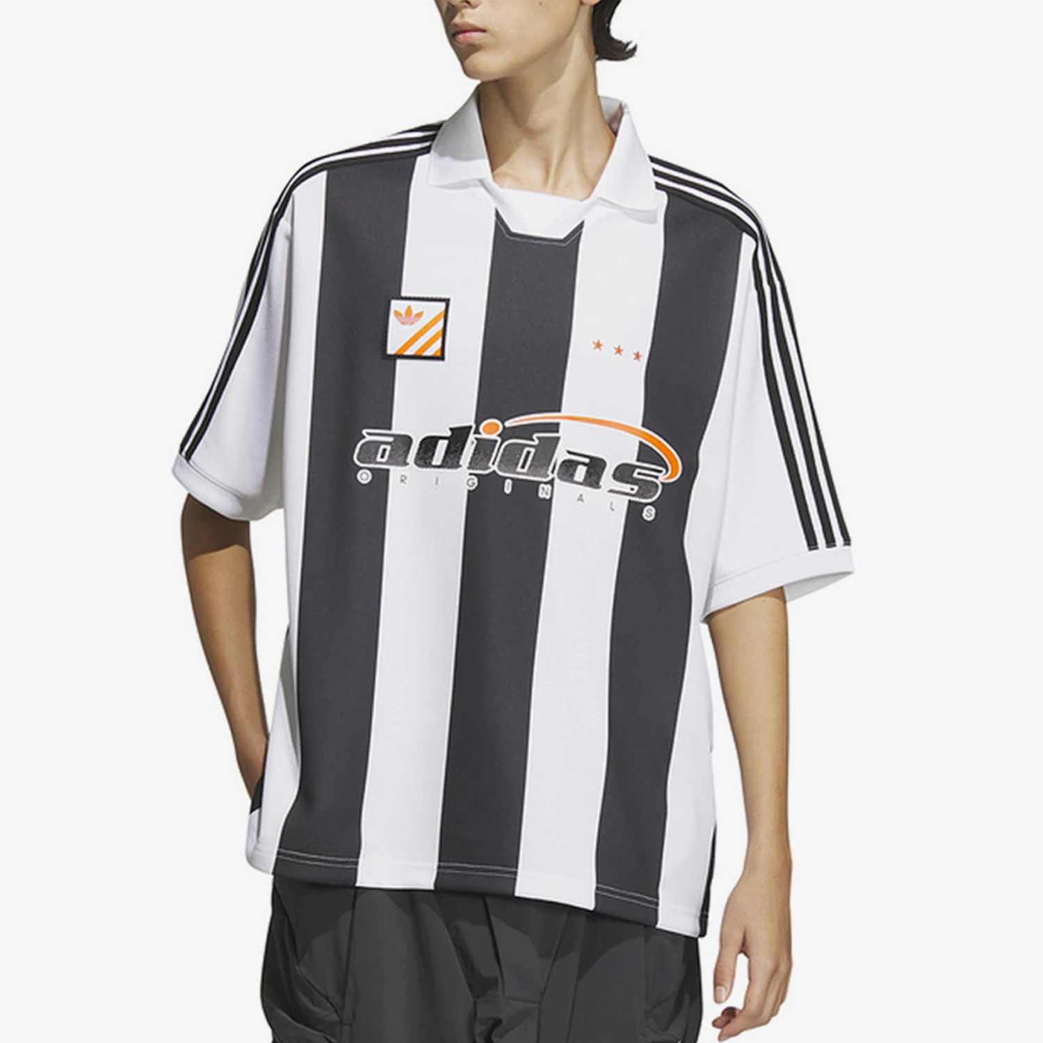 

Adidas Официальный подлинный мужской повседневный свободный спортивный рукав с тремя полосками в стиле ретро с коротким рукавом IW6306