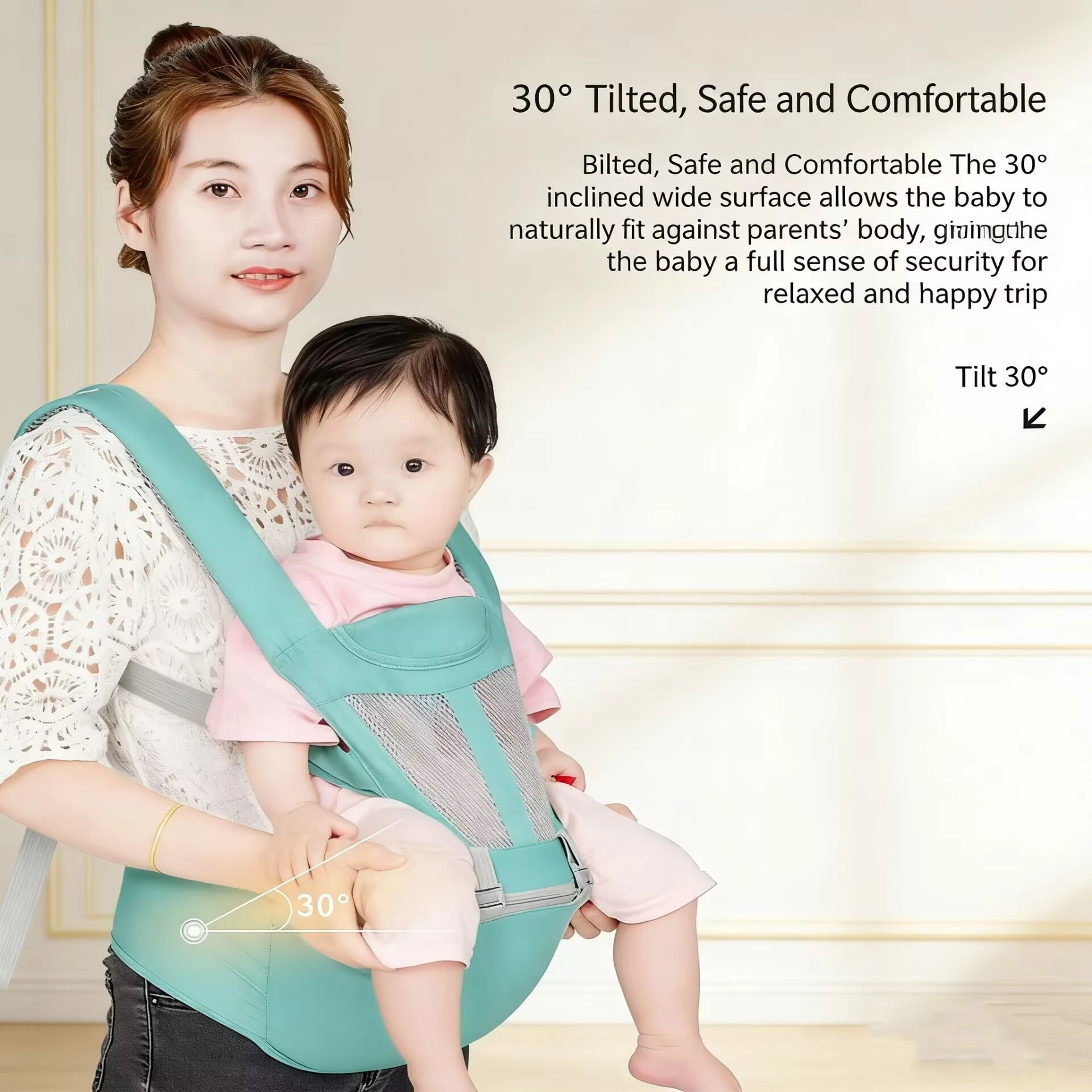 Baby Sling Ventilate Carrier Sling Non-Slip Hip Seat Carrying 20KG Toddler Carrier New Baby Sling Portable and Lightweight