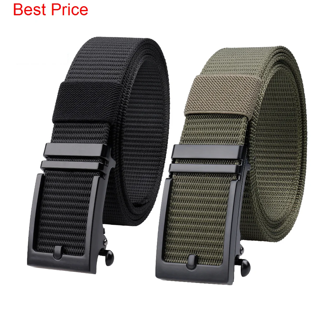 10Pcs Toothless Alloy Automatic Buckle Thickened Nylon Belt Tactical Belt Business Fashion Men's Belt