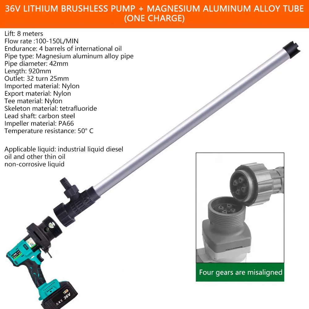 Bomba de gasolina eléctrica portátil para exteriores, Extractor de aceite eléctrico de 36V, 750W, transferencia de baterías de litio Pum