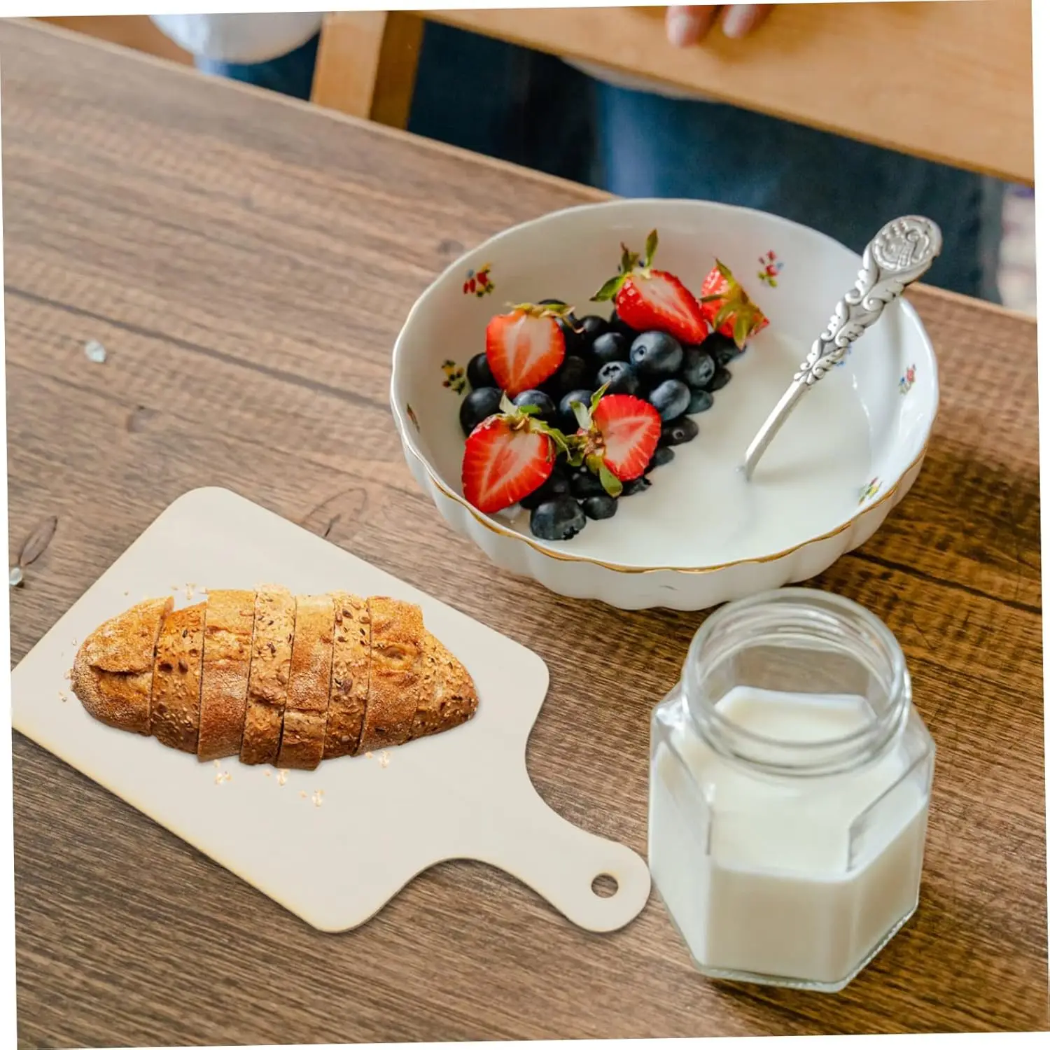 1pc Mini Wooden Cutting Board with Handle DIY Crafting Tray for Home Decoration Smooth Surface BreadBoard for Placemats Cup Mats