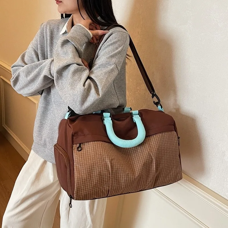 Sac de voyage léger pour courtes distances, sac de rangement portable multifonctionnel pour sports de plein air avec compartiment à chaussures indépendant