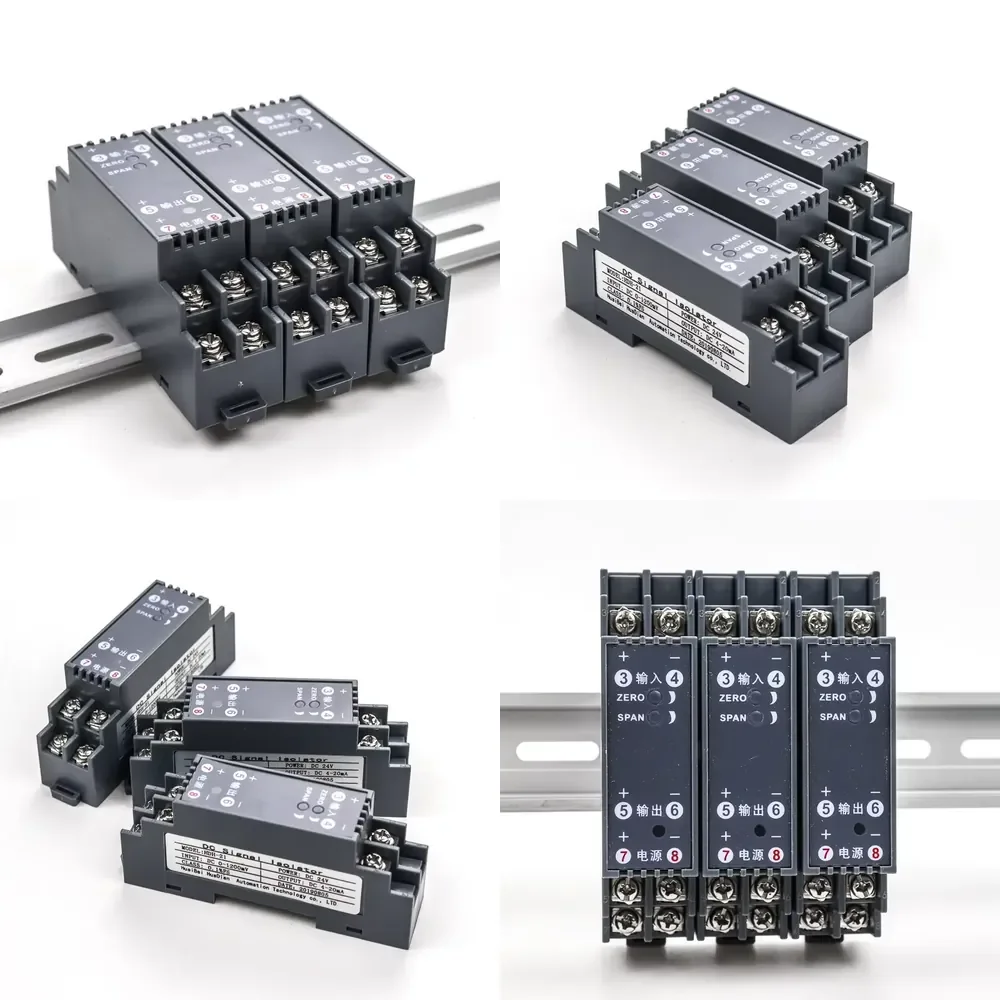 

High Quality DC Signals Isolator 1 in 2 Out 4-20mA Current Transmitter Signals Isolator DIN Rail Installation