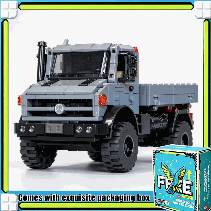 609PCS Classic Utility Truck Heavy Duty Off Road Building Blocks Custom Assembly Vehicle Display Decor Gift For Enthusiasts