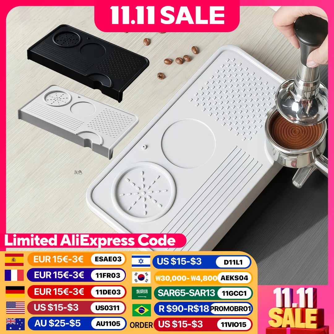 Estação de tapete de adulteração de café, suporte portátil, base de madeira de nogueira para 51mm 54mm 58mm, acessórios de café expresso barista