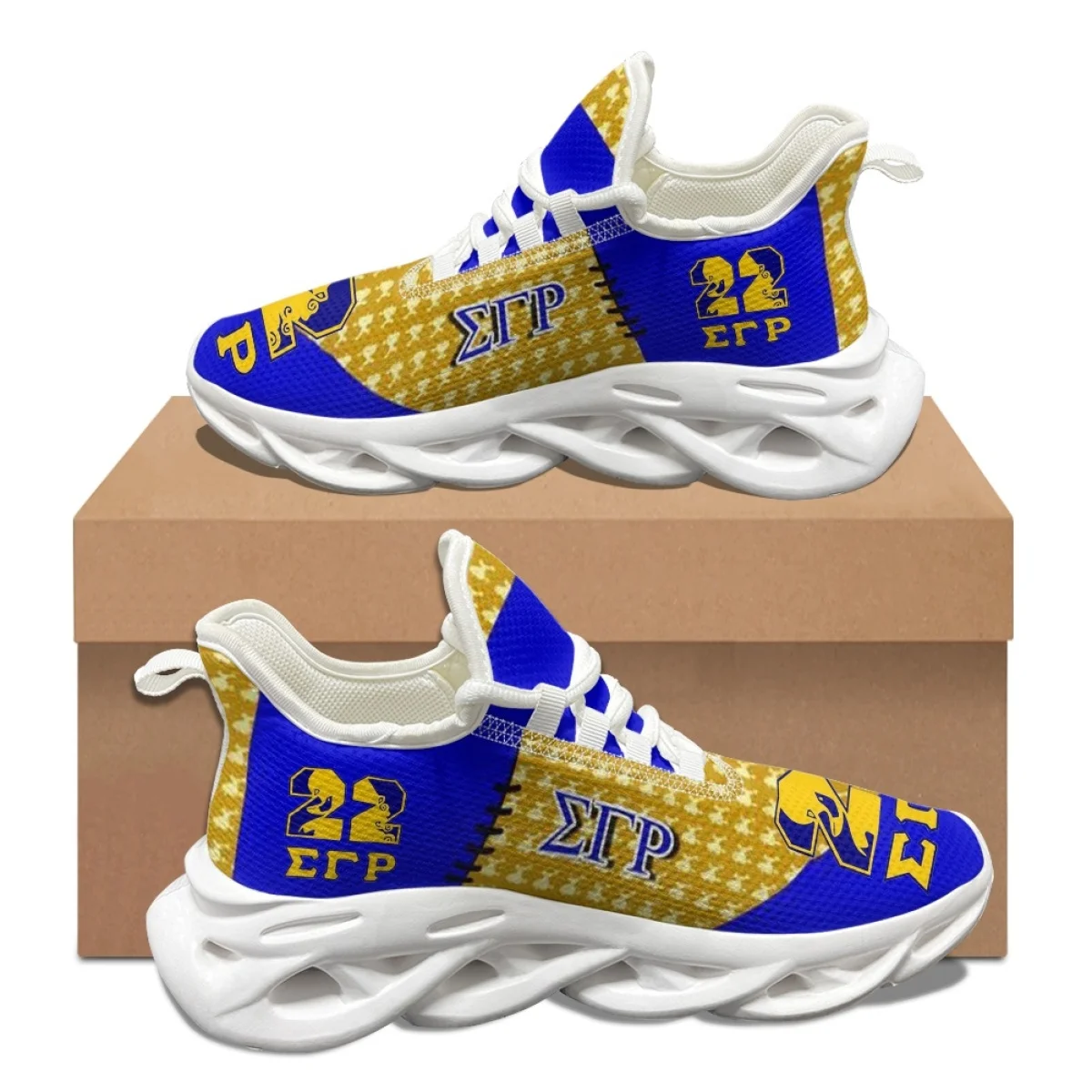Breathable Female Platform Lace-Up Swing Shoes Sigma Gamma Rho Print Comfortable Lightweight Running Shoes Non-Slip Sneakers