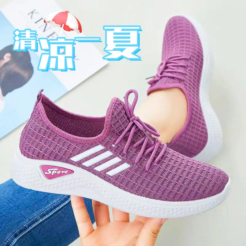 Spot adult mesh sneakers women's lightweight running shoes sneakers women's casual fashion lightweight running shoes