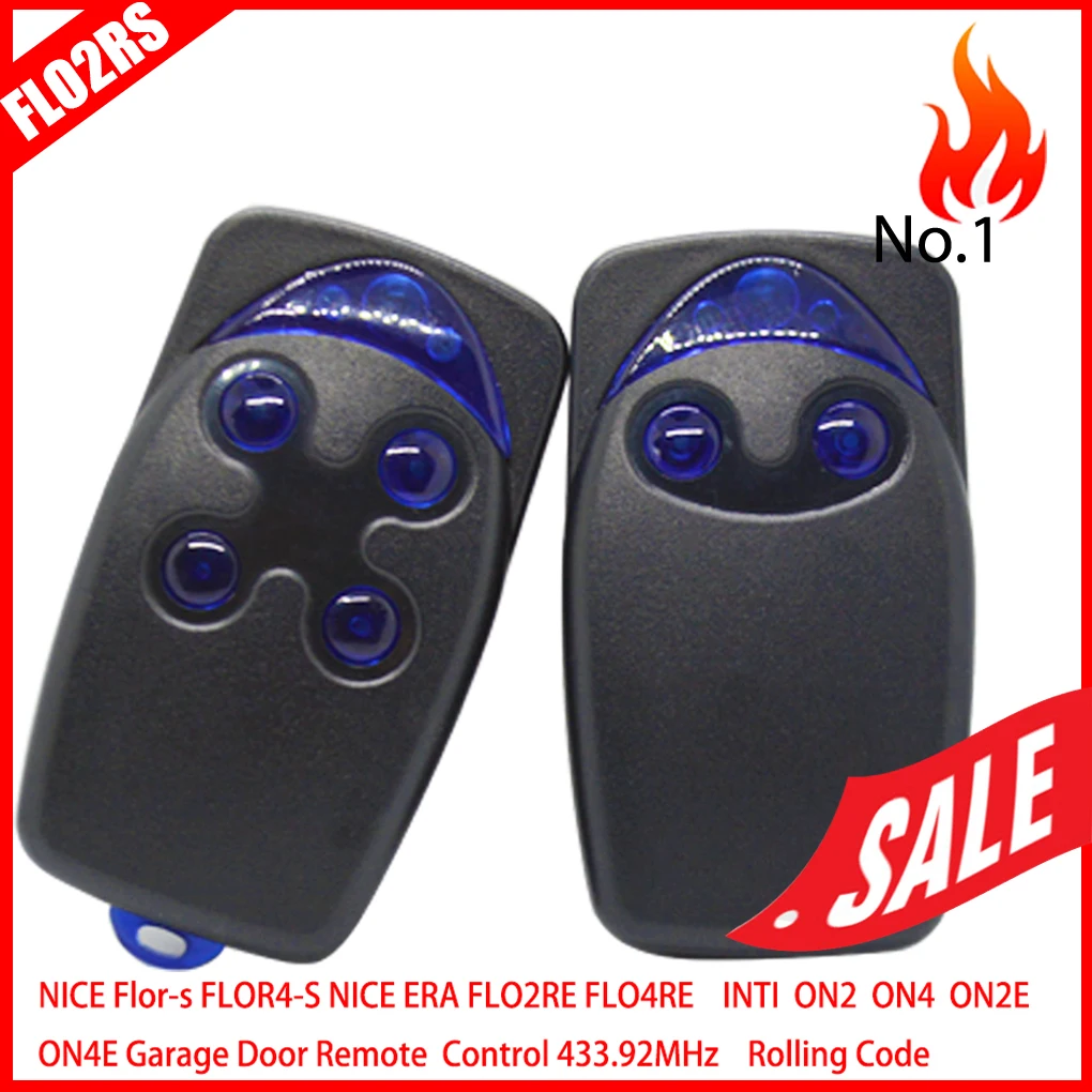 

NICE FLORS FLO2RS FLO4RS 433MHz Handheld Transmitter ERA FLO2RE FLO4RE INTI 2 1 INTI2 ONE ON2E Garage Remote Control