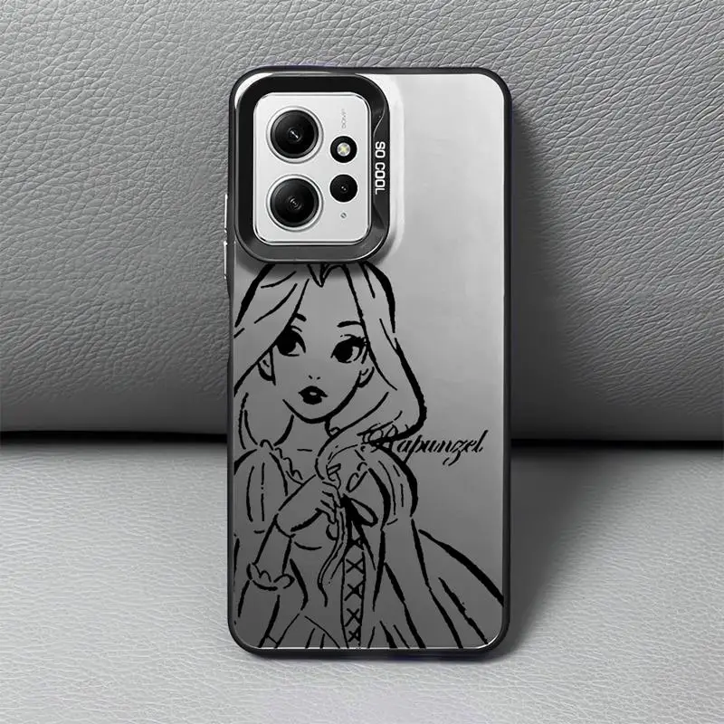 Disney Princess Lines Art phone cases for Xiaomi Redmi Note 13 12 Pro 5G 11 10S 12S 12pro 10 4G 13pro funda Back Shell Cover