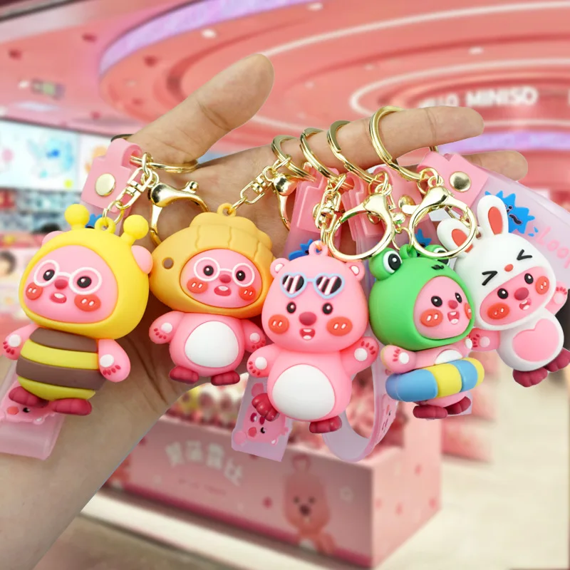 New Cute Little Beaver Keychain Cartoon Loopy Ruby Keychain Girl Soft Bag Hanging