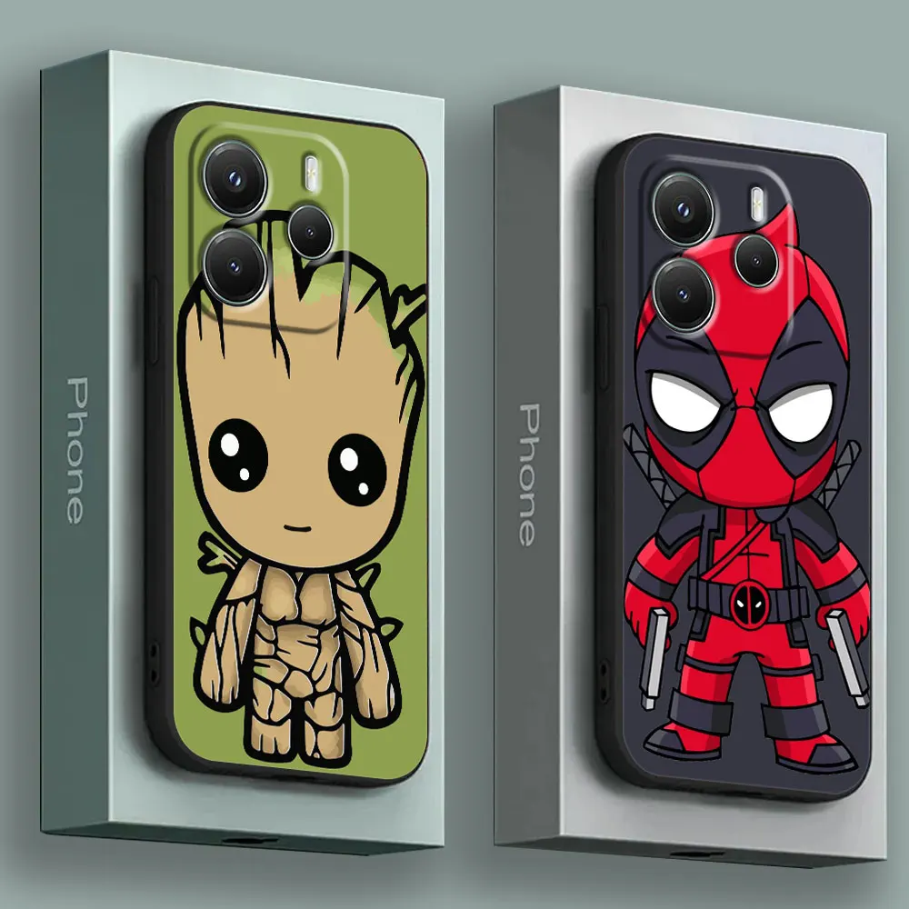 

Groot Deadpool Iron Man Avengers Phone Case for Xiaomi Redmi 14C 12C 10C 13C Redmi Note 14 13 12 11 10 Pro Plus 12S 11S 9S Cover