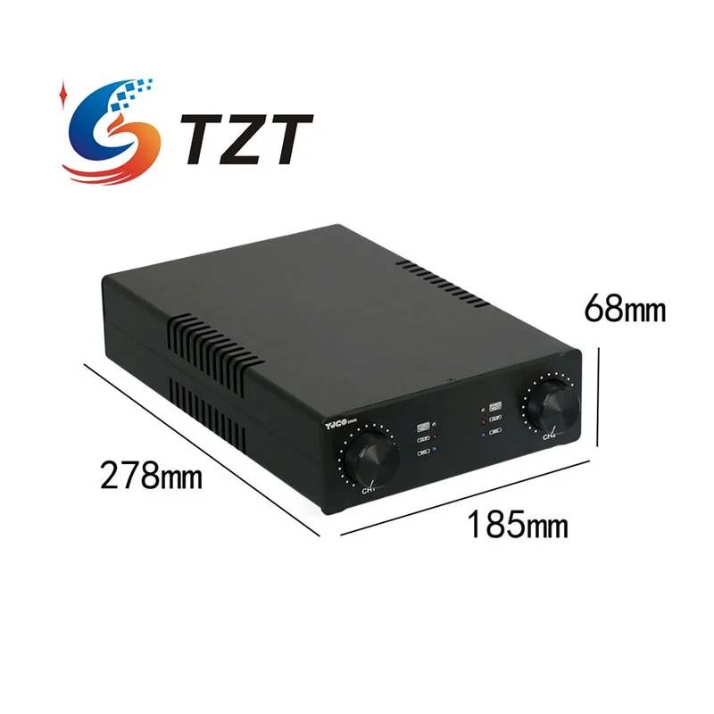 

TZT D500 Dual Channel 500W+500W High Power Amplifier IRS2092S HiFi Professional Audio Amplifier Built-in Dual Cooling Fan