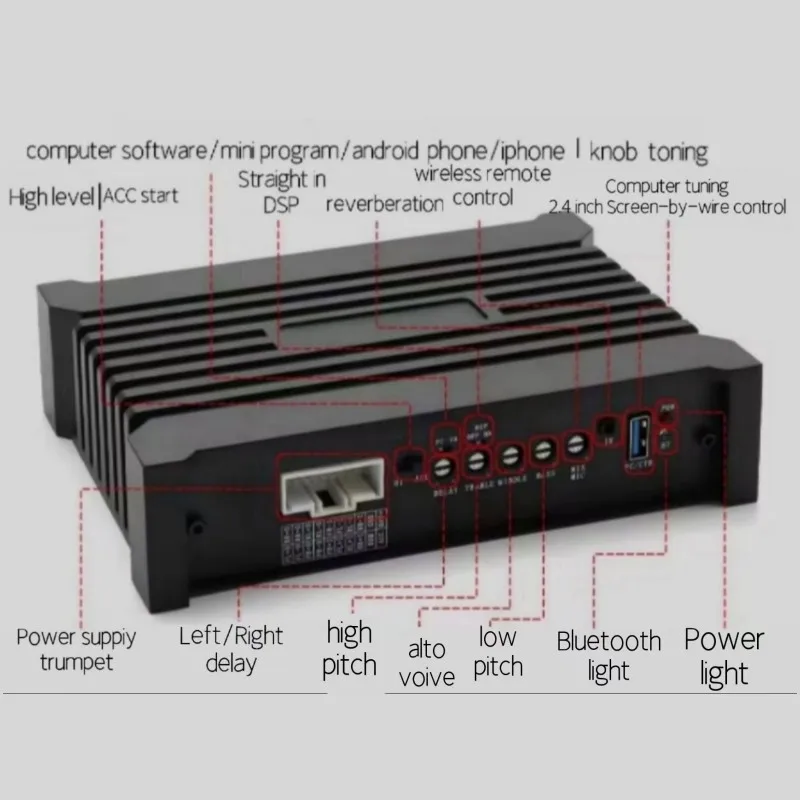 Роскошный Hi-Fi музыкальный автомобильный фургон аудио DSP усилитель шумоподавление Аудио качество звука эквалайзер 31EQ цифровой музыкальный сигнальный процессор