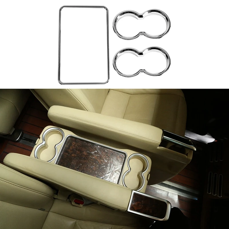 Car Central Control Water Cup Frame Armrest Box Water Cup Frame Trim Cover For Toyota Alphard Vellfire AH30 2015-2019