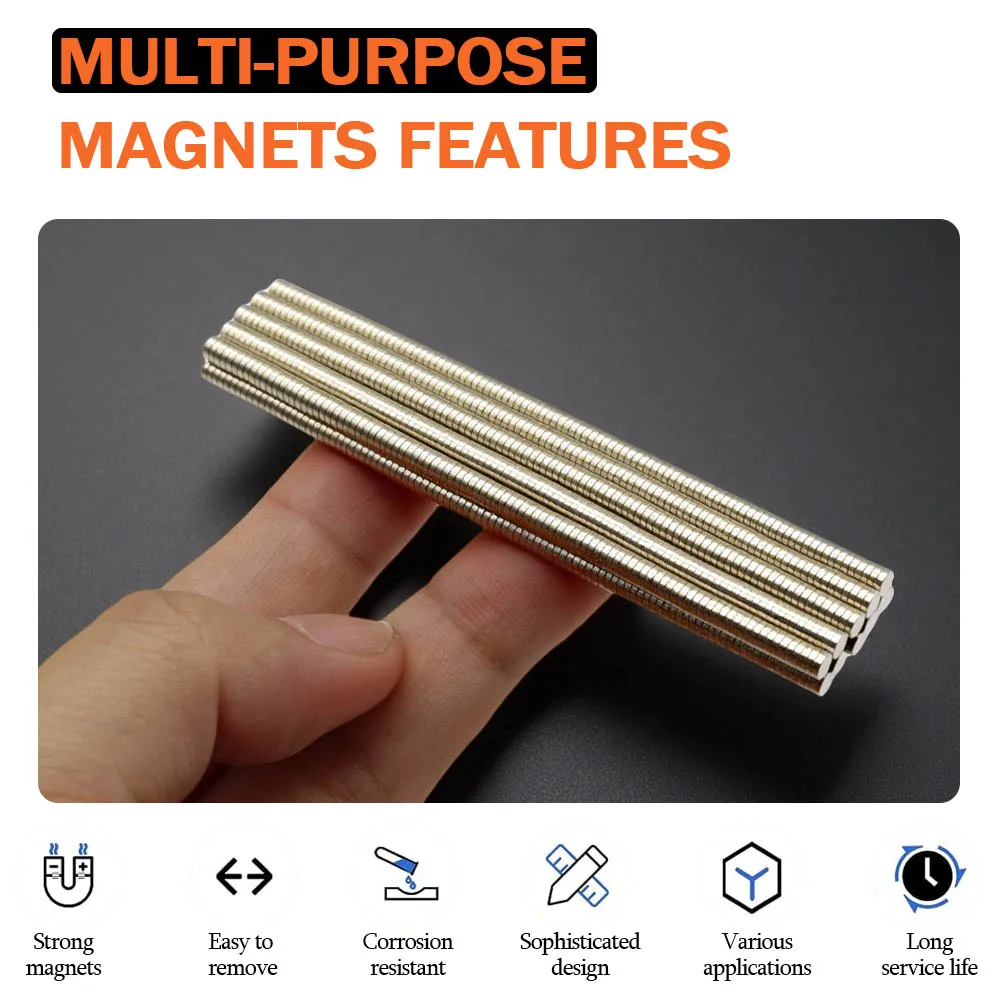 Neodymium Magnet Anti Rust Magnetic Alloy Disc 3x1mm Strong Suction Durable for DIY Craft Fridge Decoration Whiteboard