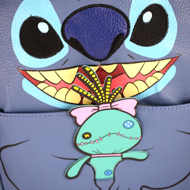 High Quality Lilo and Stitch Backpack Cool Design Full PU Leather School Bag for Girls