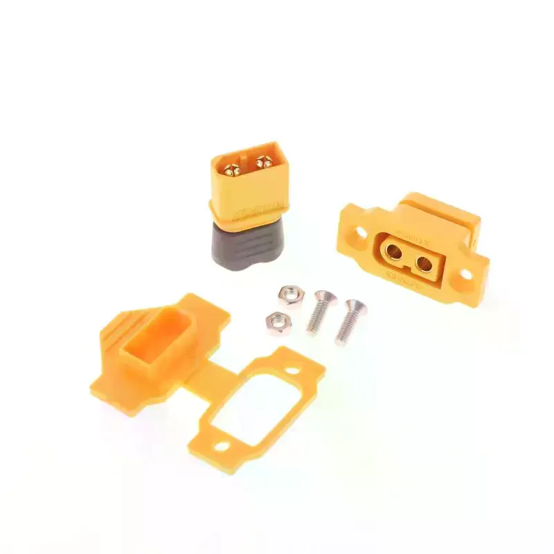 1set Xt60e-f Black Yellow Female Plug With Cover Connector Portable Wire Cable for Rc Fpv Motor Esc Accessories