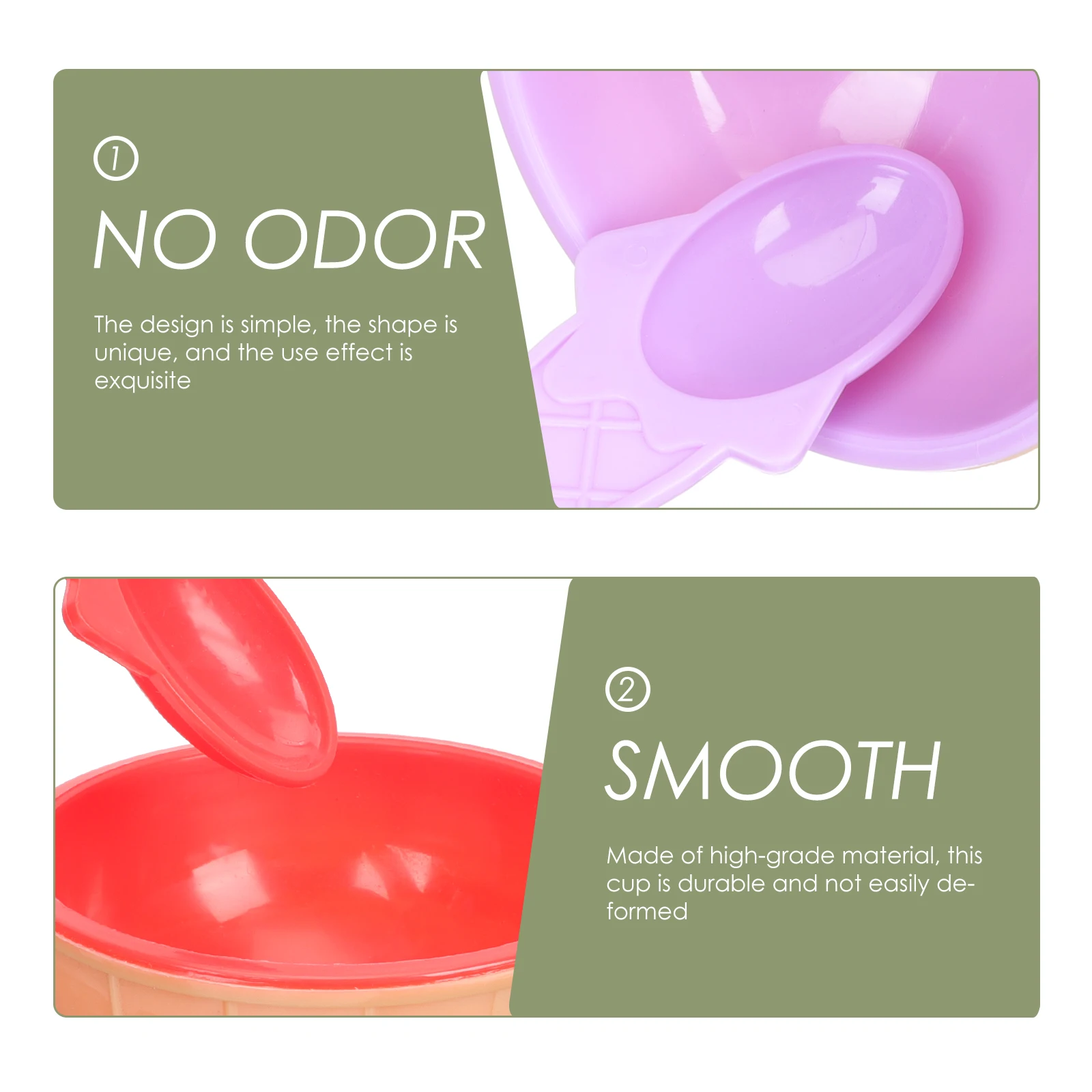 

5Sets Plastic Cupcake Holder Smooth Edge Pudding Packing Bowl Easy Clean Dessert Holding Cup for Party Fruit Serving and Mixing