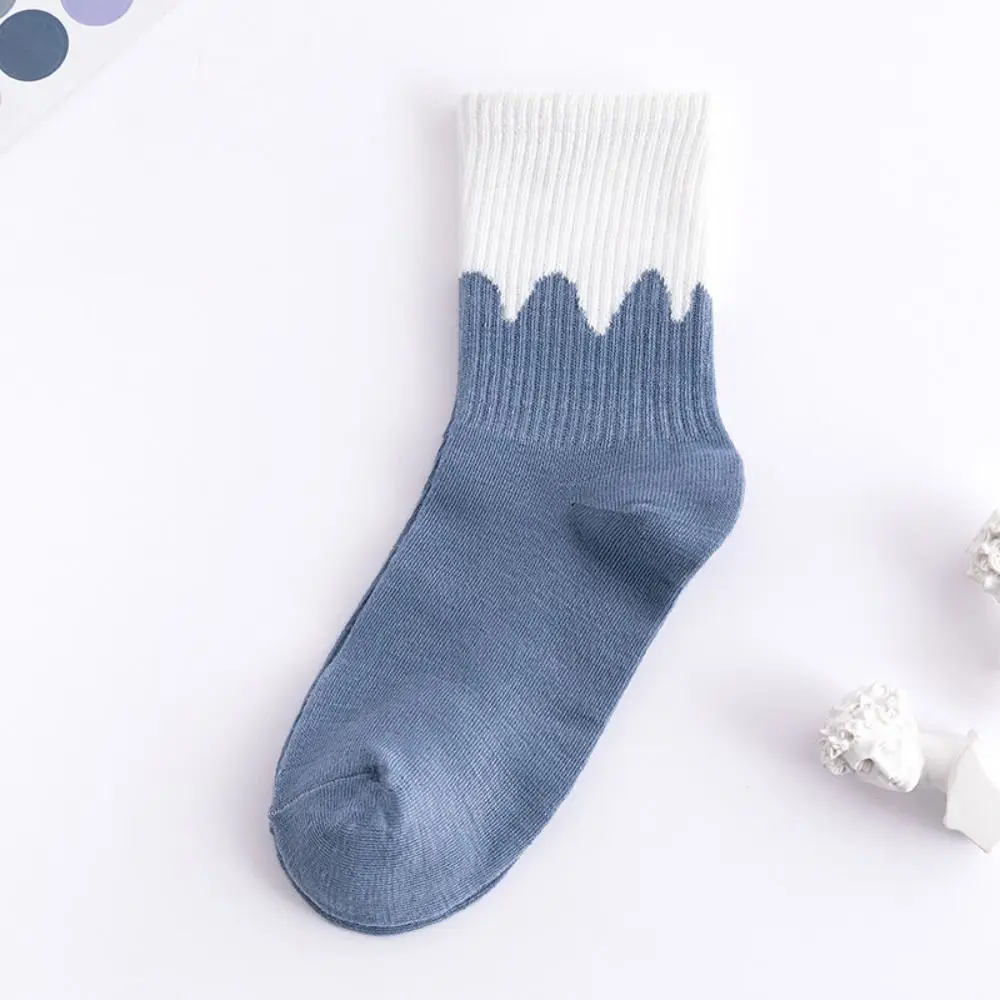 10Pairs Breathable Grid Stripe Ankle Socks Colorful Non-slip Women Tube Socks Hosiery Thin Simple Mid-calf Socks Autumn