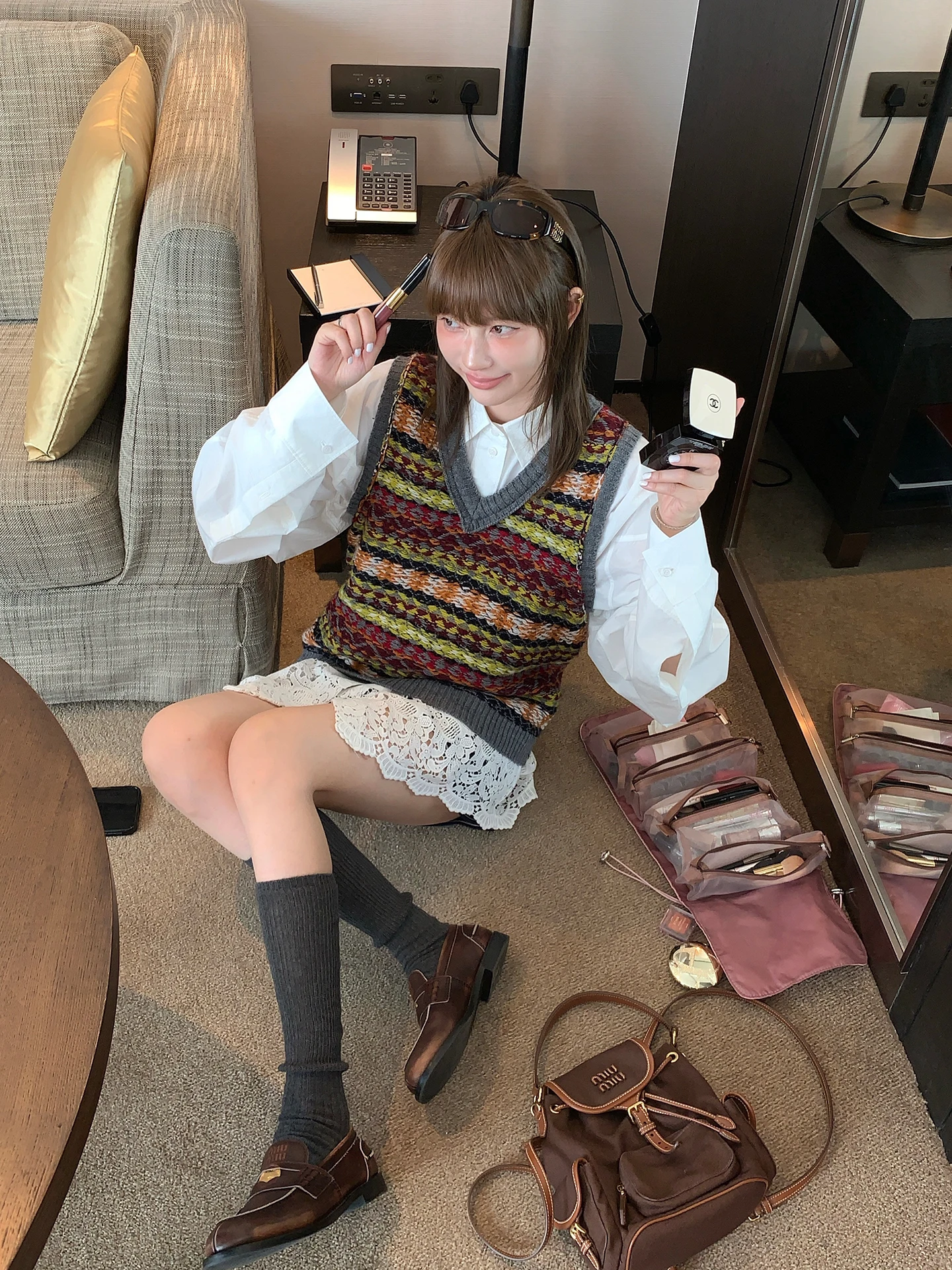 

Женский вязаный жилет из мериносовой шерсти Heavyweight с V-образным вырезом, двусторонний, с полосатой текстурой 3C, модный, для повседневной носки