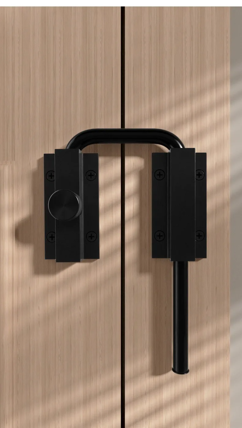 1PCS with a Lock Stainless Steel Door Latch Lock Silver, Black 90/180 Degree Gate Latch Safety Thickened Door Buckle for Fences