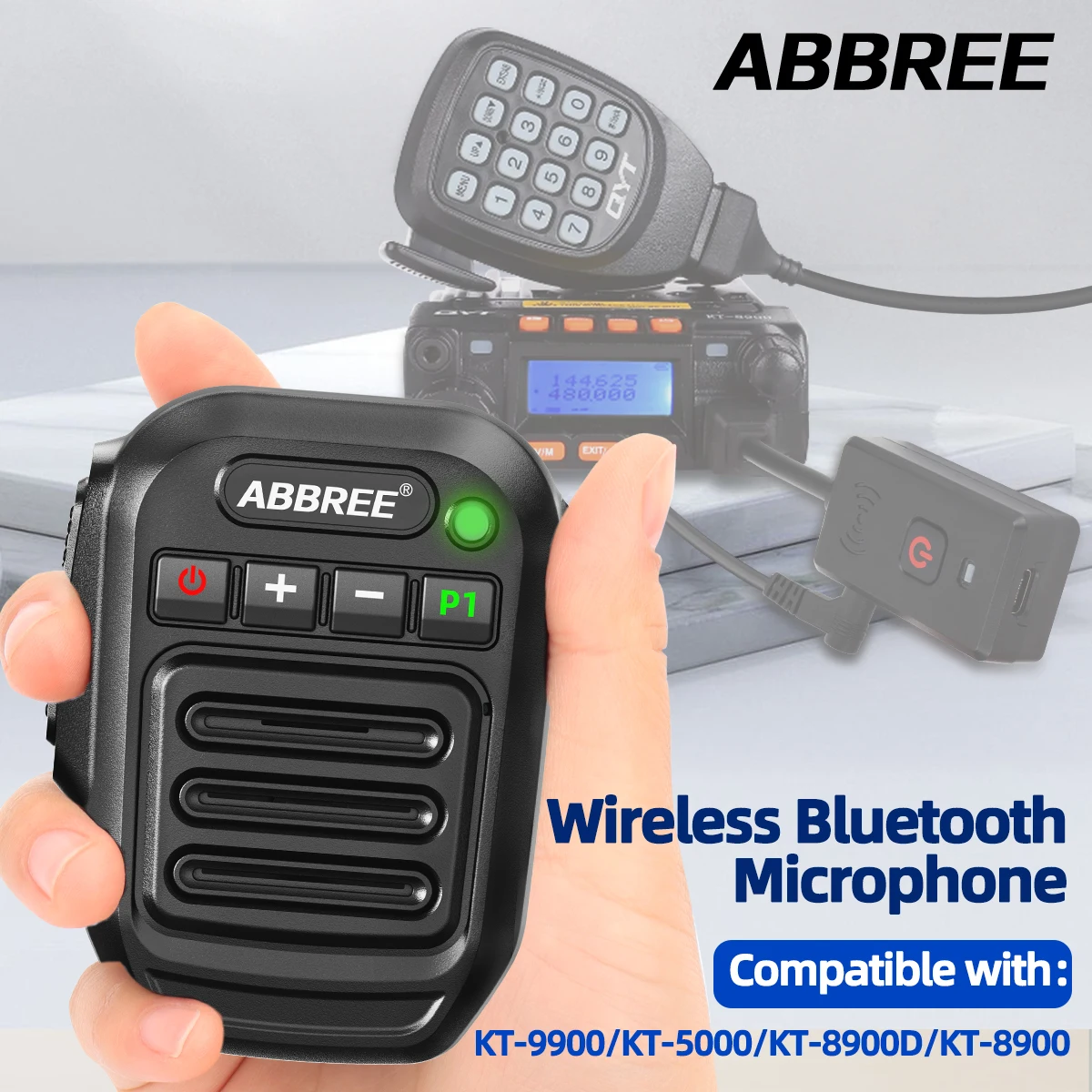 ABBREE-altavoz inalámbrico con Bluetooth, micrófono de mano tipo K/8 pines para Quansheng UV-K5(8) K6 Baofeng UV-5R 21 QYT KT-8900D