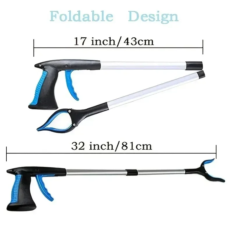 Foldable Grabber Extender Pick Up Grabber Garbage Clip Sanitation Tool Rubbish Pickup Foldable Clamp Suction Cup Claw Hand Plier