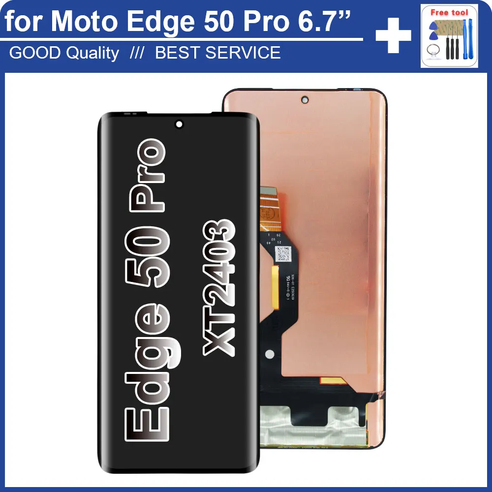 New AMOLED LCD for Motorola Edge 50 Pro XT2403 LCD Display Touch Screen Digitizer Replacement for Moto Edge 50 Pro XT2403-2 LCD