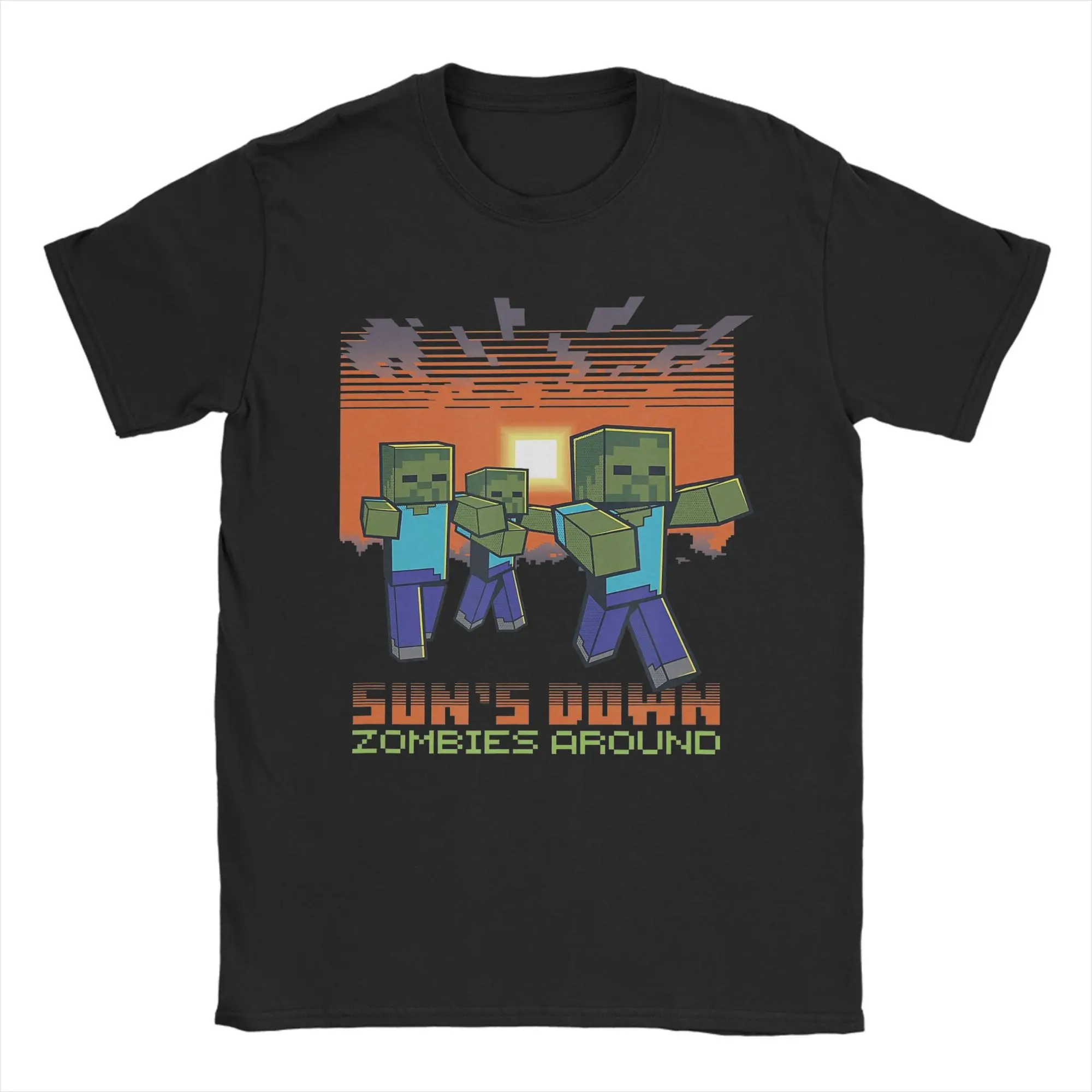 

Print Creeper Zombies Around T-Shirt Men O-neck Short Sleeve Clothes Cotton Summer TopsTops
