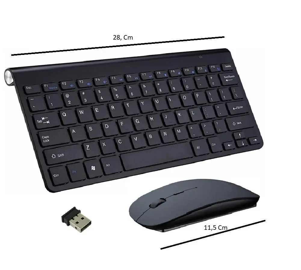 Wireless Ultra Slim Wireless Mini Keyboard and Mouse Kit-Black