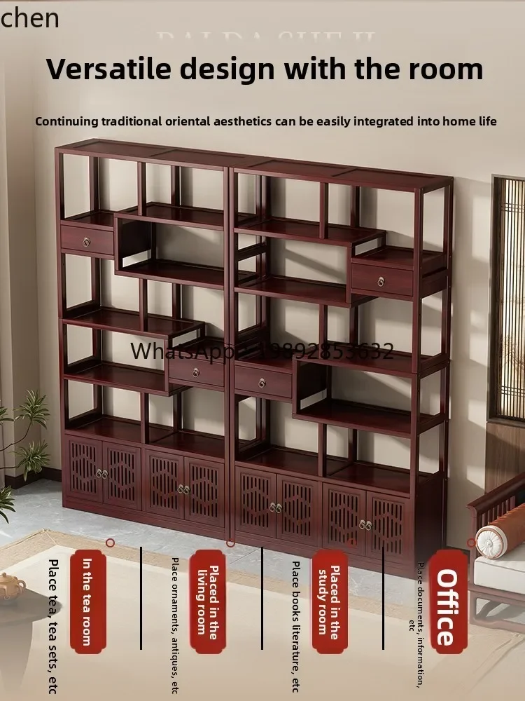 PYH Bogu Rack New Chinese Tea Set Storage Rack Pavilion Non-Tea Display Cabinet Tea Room Ornament Shelf