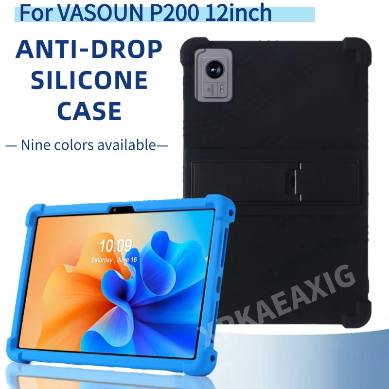 

Case For VASOUN P200 12inch Tablet Cover Shockproof Android 13 Tablet Soft Silicon Stand Protective Shell
