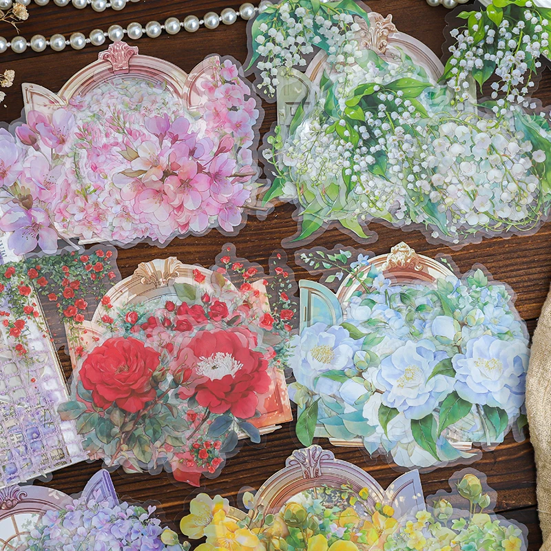 20 pcs Plant Flower House Series PET material Decorative sticker Diary Album Scrapbooking material Junk Journal Supplies