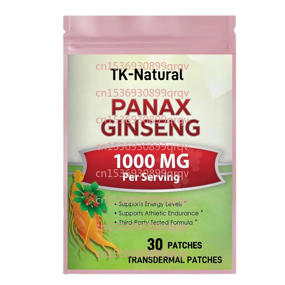 30 Patches Korean Panax Ginseng Transdermal Patches Support Energy, Male Performance, & Immune System