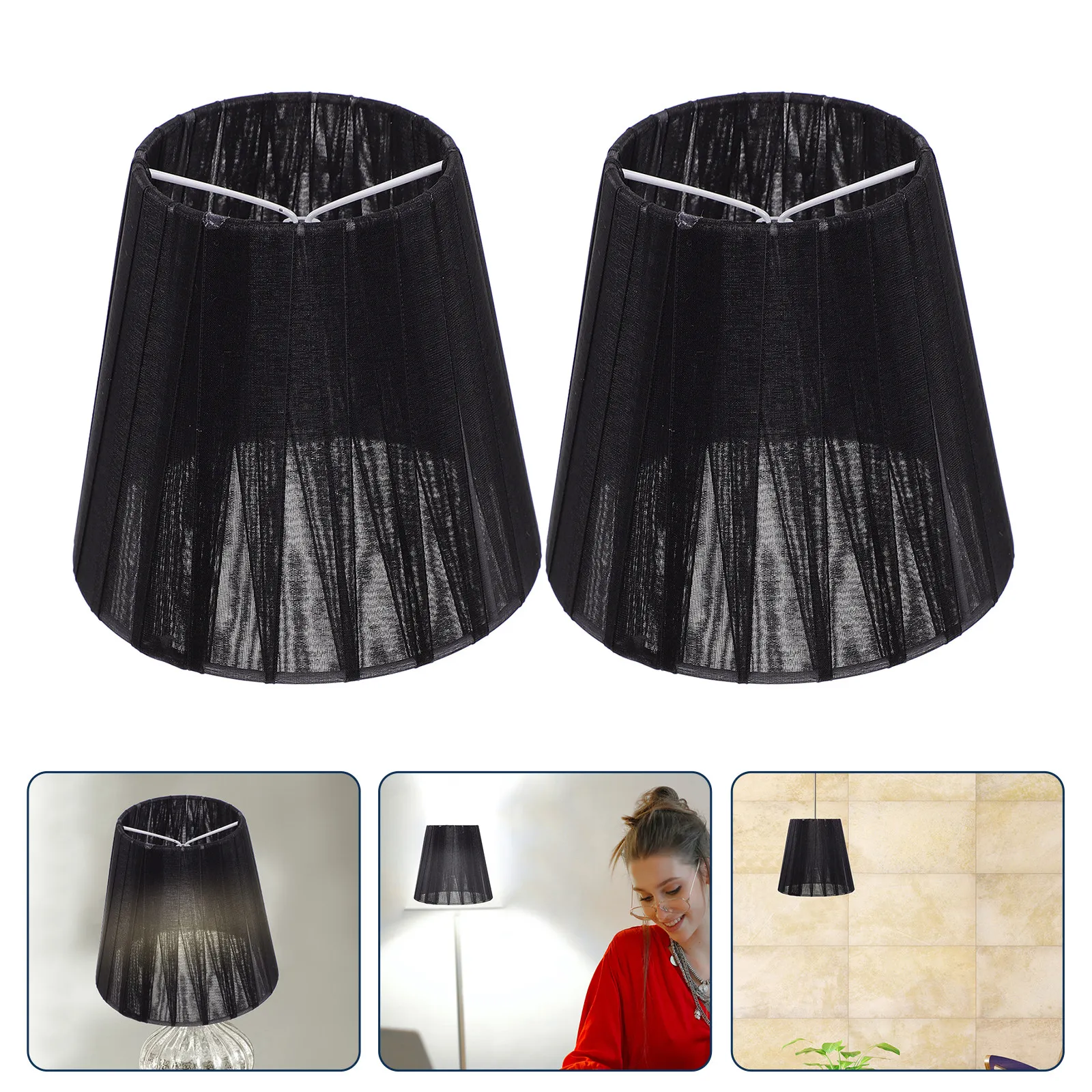 

2 шт. тканевые абажуры-накладки на лампы, полупрозрачная сетка для спальни и гостиной, для создания теплой атмосферы, защита для лампы